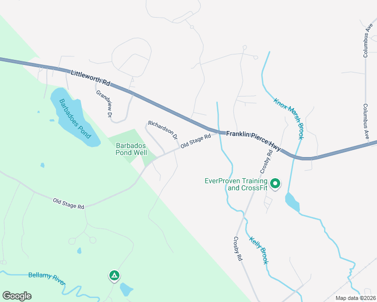 map of restaurants, bars, coffee shops, grocery stores, and more near 18 Old Stage Road in Dover