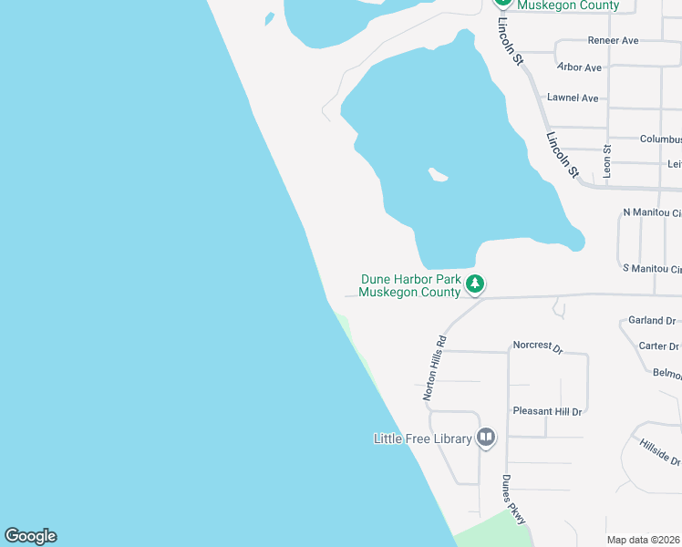 map of restaurants, bars, coffee shops, grocery stores, and more near 3507 Winnetaska Road in Norton Shores