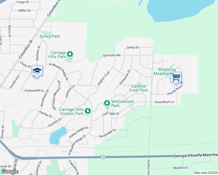 map of restaurants, bars, coffee shops, grocery stores, and more near 715 Derby Drive in Sun Prairie