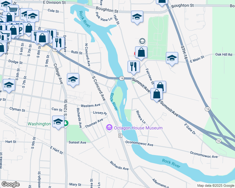 map of restaurants, bars, coffee shops, grocery stores, and more near 101 Tivoli Drive in Watertown