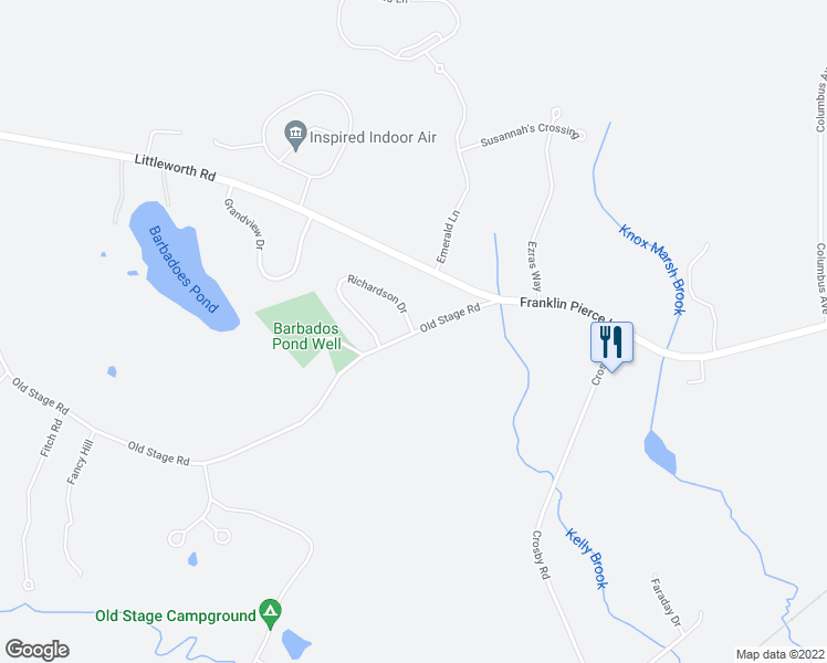 map of restaurants, bars, coffee shops, grocery stores, and more near 1 Richardson Drive in Dover