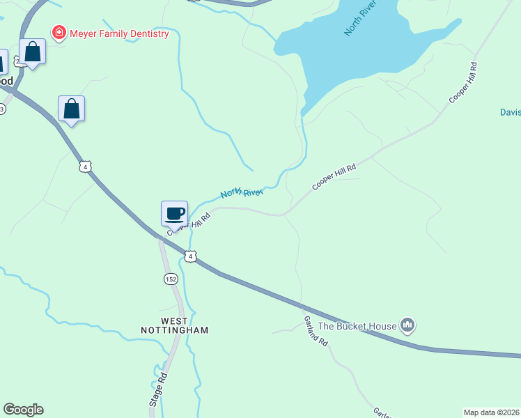 map of restaurants, bars, coffee shops, grocery stores, and more near 73 Cooper Hill Road in Nottingham