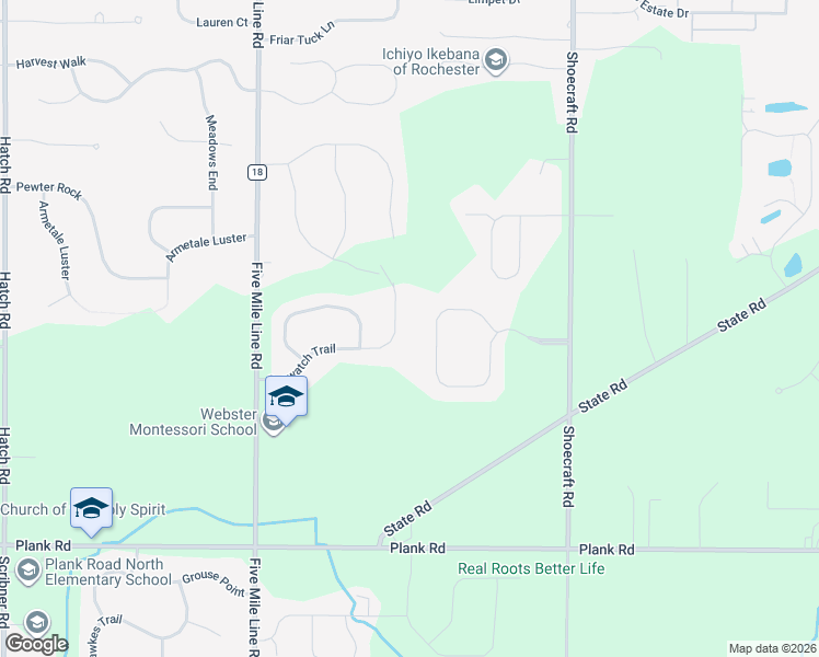 map of restaurants, bars, coffee shops, grocery stores, and more near 87 Seawatch Trail in Webster