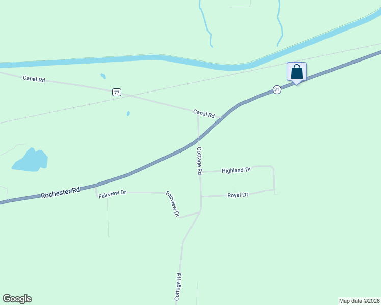 map of restaurants, bars, coffee shops, grocery stores, and more near 7564 Rochester Road in Gasport