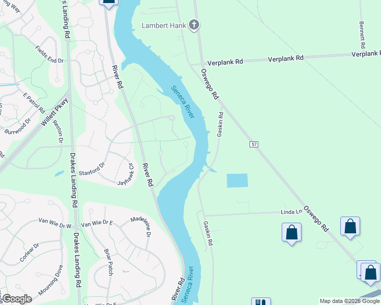 map of restaurants, bars, coffee shops, grocery stores, and more near 3613 Melvin Drive South in Baldwinsville
