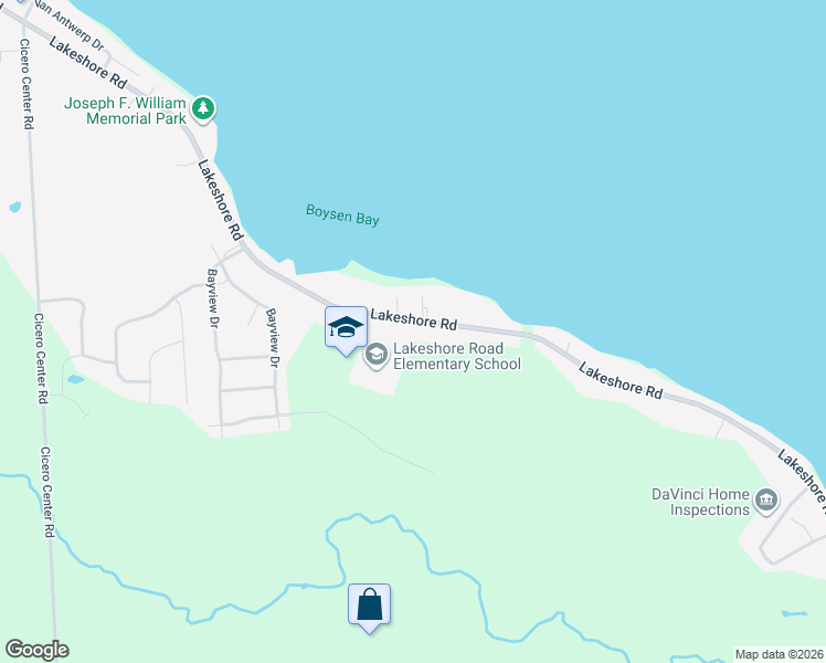map of restaurants, bars, coffee shops, grocery stores, and more near 7200 Lakeshore Road in Cicero