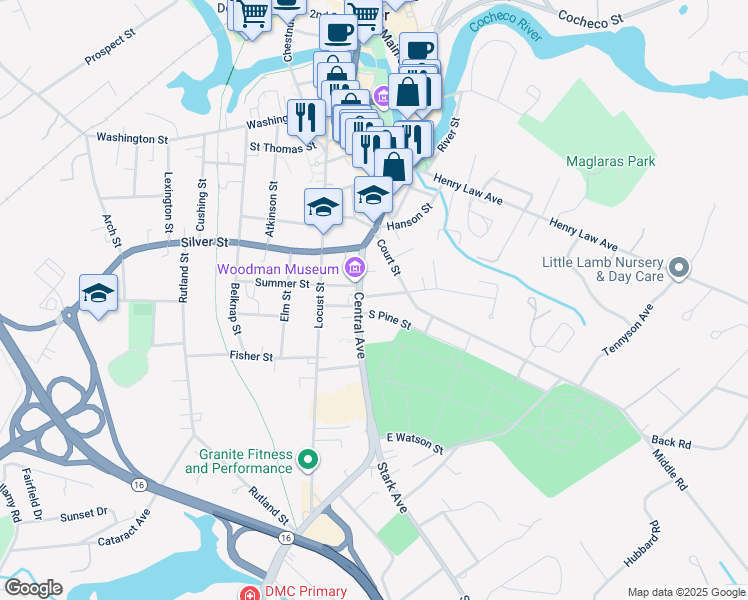 map of restaurants, bars, coffee shops, grocery stores, and more near 1 Union Street in Dover