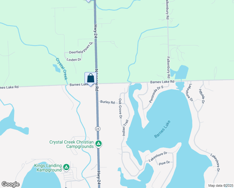 map of restaurants, bars, coffee shops, grocery stores, and more near 162 Oak Grove Drive in Columbiaville