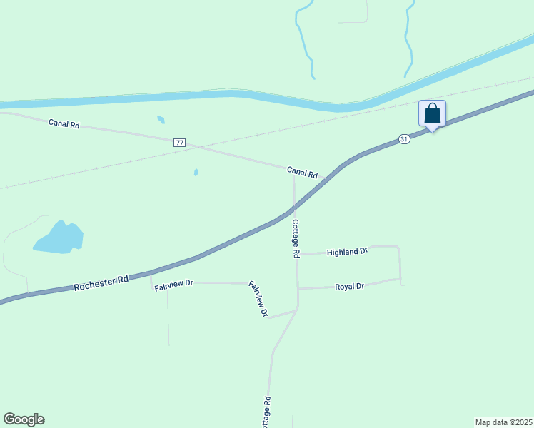 map of restaurants, bars, coffee shops, grocery stores, and more near 7573 Rochester Road in Gasport