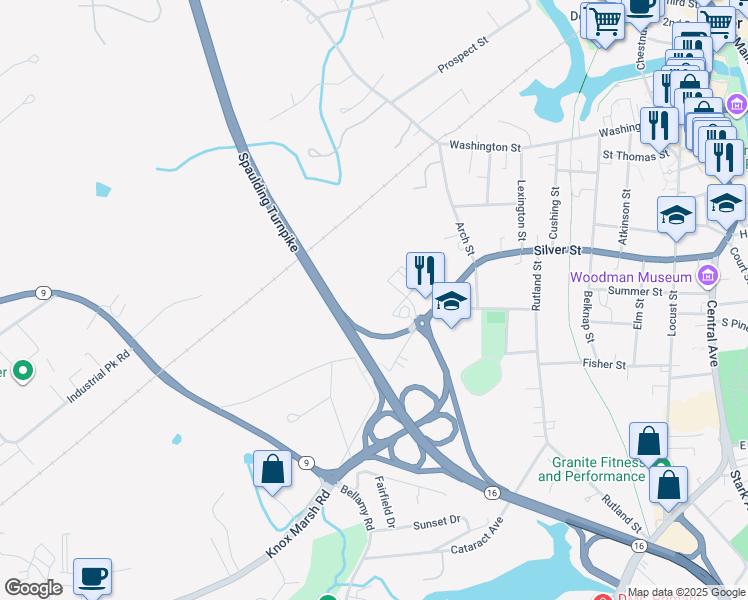 map of restaurants, bars, coffee shops, grocery stores, and more near 200 Sterling Way in Dover