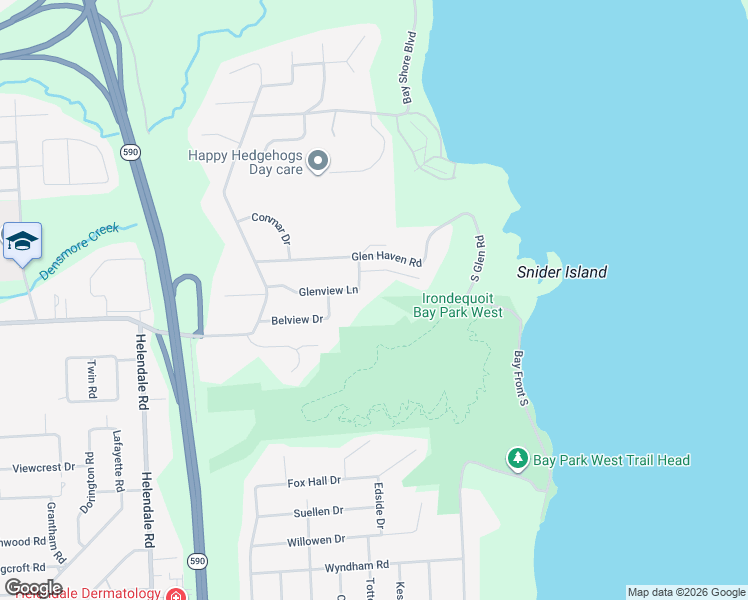 map of restaurants, bars, coffee shops, grocery stores, and more near 31 Glenridge Lane in Rochester