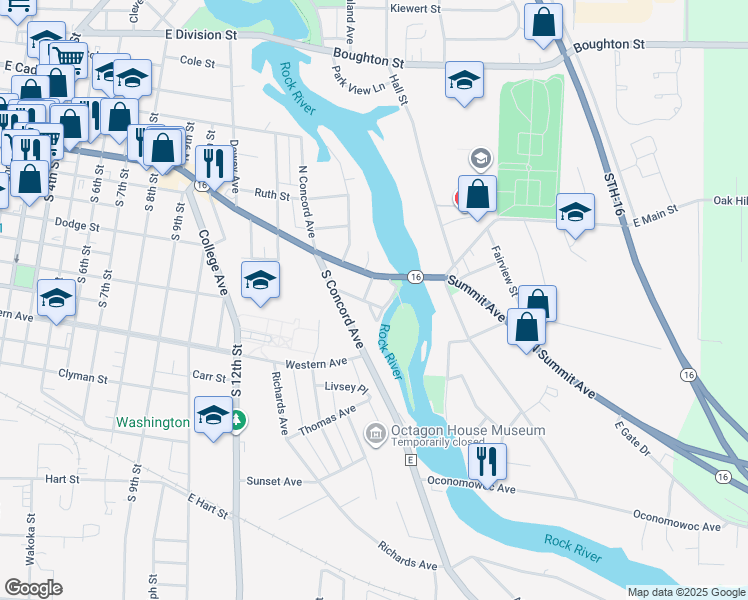map of restaurants, bars, coffee shops, grocery stores, and more near 100 Tivoli Drive in Watertown
