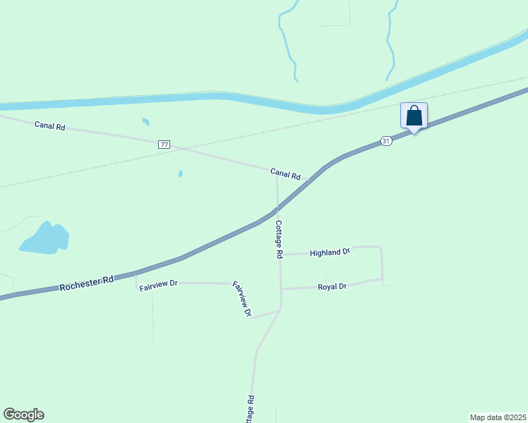 map of restaurants, bars, coffee shops, grocery stores, and more near 7573 Rochester Road in Gasport