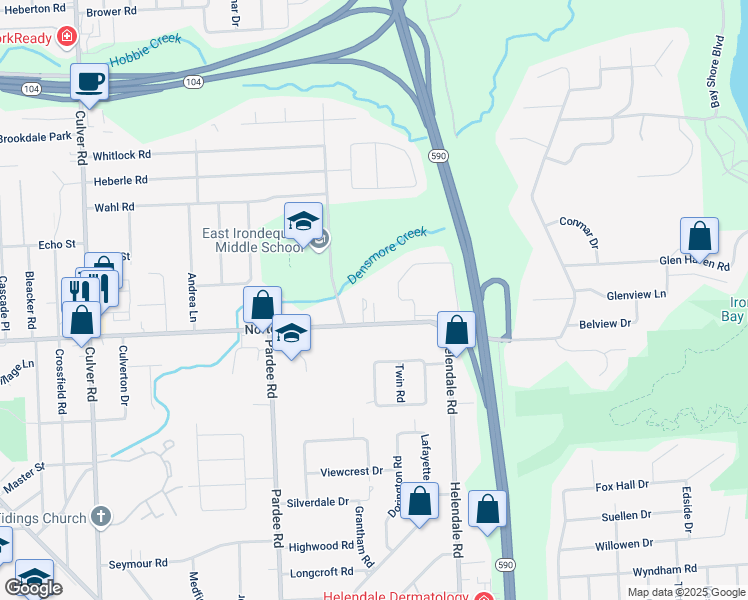 map of restaurants, bars, coffee shops, grocery stores, and more near 300 Cranberry Landing Drive in Rochester