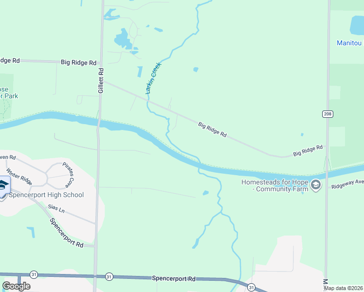 map of restaurants, bars, coffee shops, grocery stores, and more near 3326 Big Ridge Road in Spencerport