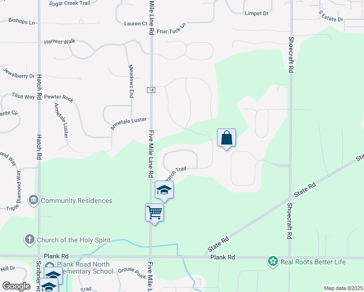 map of restaurants, bars, coffee shops, grocery stores, and more near 54 Peaceful Harbor Ln in Webster