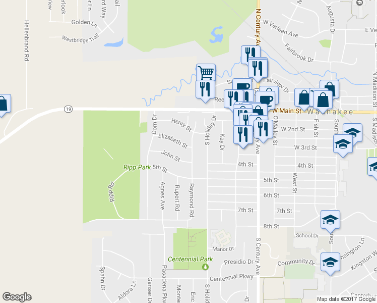 map of restaurants, bars, coffee shops, grocery stores, and more near 309 Raymond Road in Waunakee