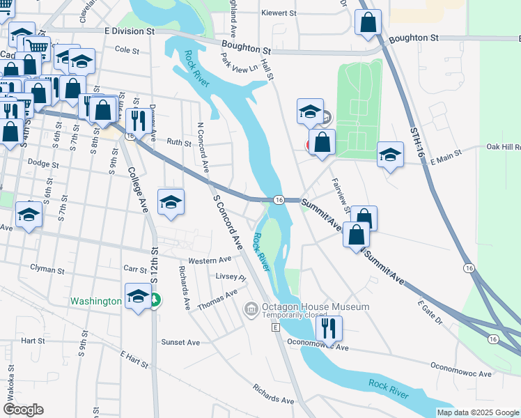 map of restaurants, bars, coffee shops, grocery stores, and more near 100 Tivoli Drive in Watertown