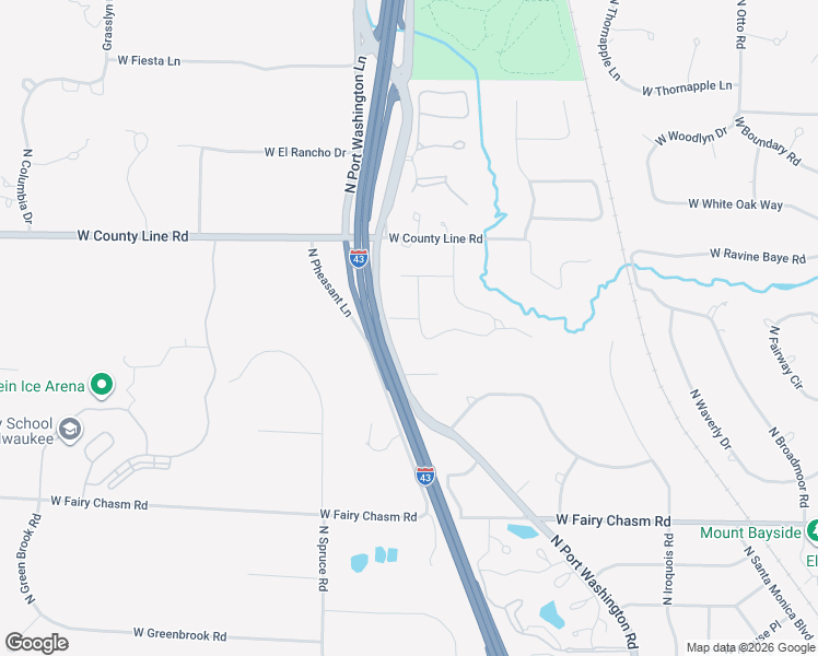 map of restaurants, bars, coffee shops, grocery stores, and more near 9473 North Apple Blossom Lane in Bayside