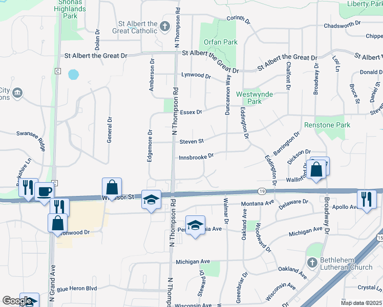 map of restaurants, bars, coffee shops, grocery stores, and more near 2220 Innsbrooke Dr in Sun Prairie