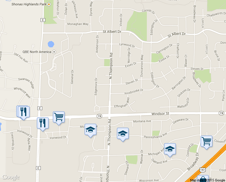 map of restaurants, bars, coffee shops, grocery stores, and more near 2284 Innsbrooke Drive in Sun Prairie