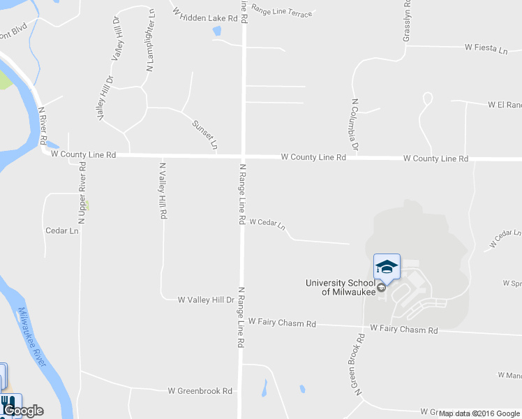 map of restaurants, bars, coffee shops, grocery stores, and more near 9470 N Range Line Rd in River Hills