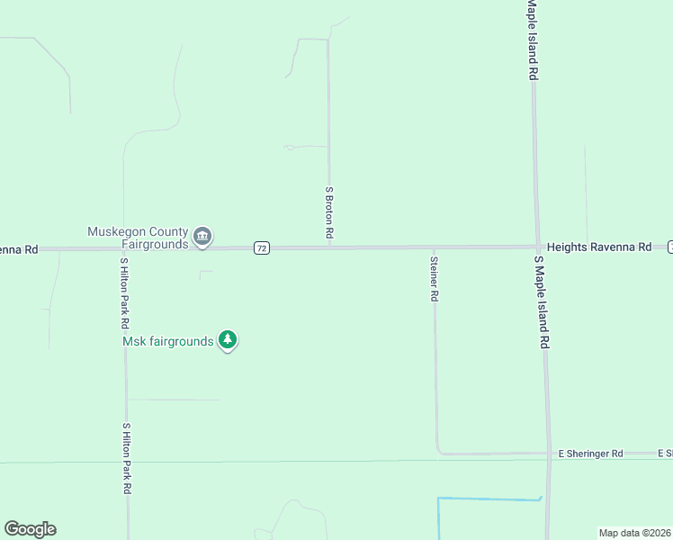 map of restaurants, bars, coffee shops, grocery stores, and more near 6809 Heights Ravenna Road in Fruitport