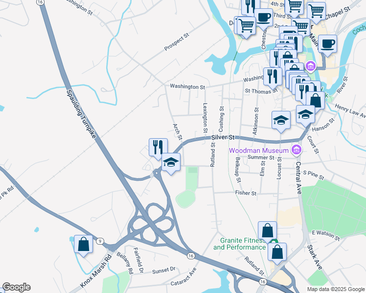 map of restaurants, bars, coffee shops, grocery stores, and more near 11 Towle Avenue in Dover