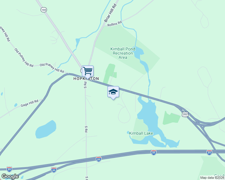 map of restaurants, bars, coffee shops, grocery stores, and more near 271 Main Street in Hopkinton
