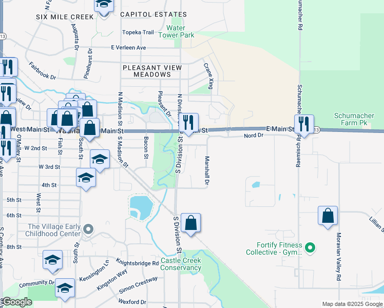 map of restaurants, bars, coffee shops, grocery stores, and more near 606 Cooper Rd in Waunakee