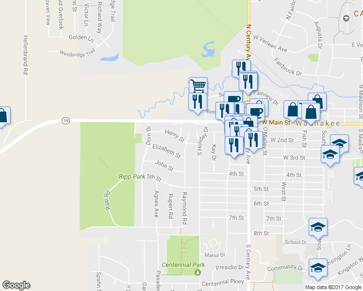 map of restaurants, bars, coffee shops, grocery stores, and more near 867 Henry Street in Waunakee