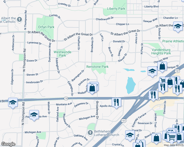map of restaurants, bars, coffee shops, grocery stores, and more near 760 Broadway Drive in Sun Prairie