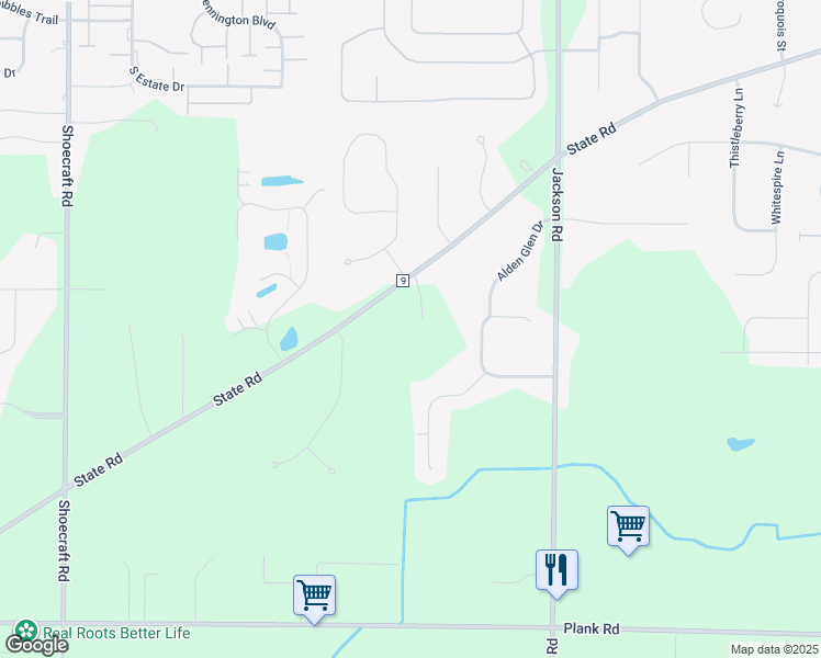 map of restaurants, bars, coffee shops, grocery stores, and more near 7 Laterra Way in Webster