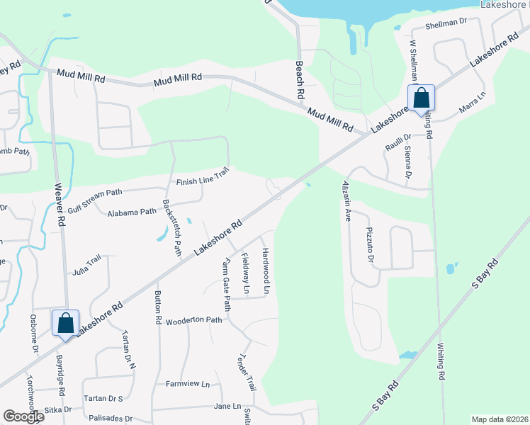 map of restaurants, bars, coffee shops, grocery stores, and more near 6388 Lakeshore Road in Cicero
