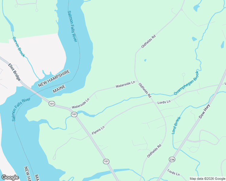 map of restaurants, bars, coffee shops, grocery stores, and more near 44 Waterside Lane in South Berwick
