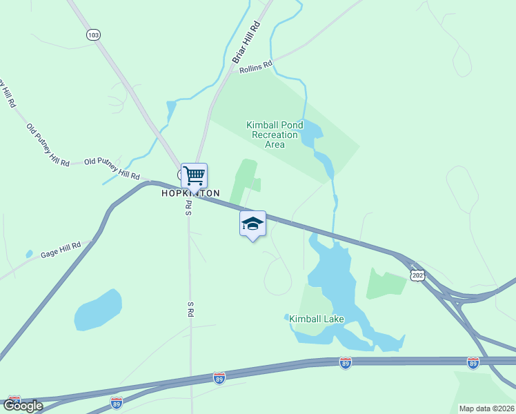map of restaurants, bars, coffee shops, grocery stores, and more near 257 New Hampshire 9 in Hopkinton