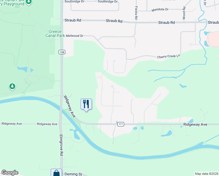map of restaurants, bars, coffee shops, grocery stores, and more near 234 Boca Avenue in Rochester