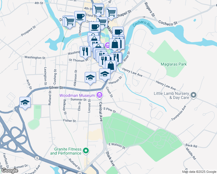 map of restaurants, bars, coffee shops, grocery stores, and more near in Dover
