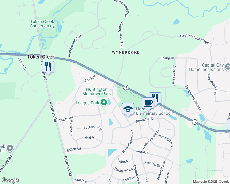 map of restaurants, bars, coffee shops, grocery stores, and more near 765 North Heatherstone Drive in Sun Prairie