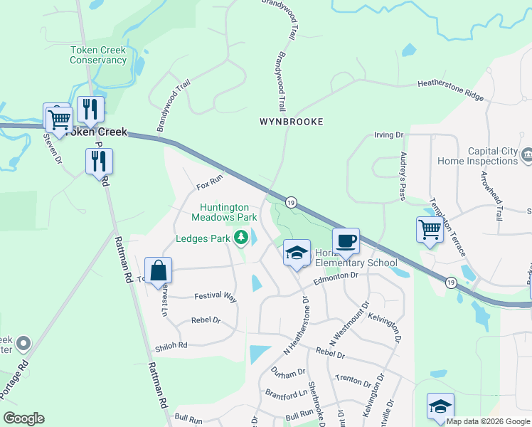 map of restaurants, bars, coffee shops, grocery stores, and more near 765 North Heatherstone Drive in Sun Prairie