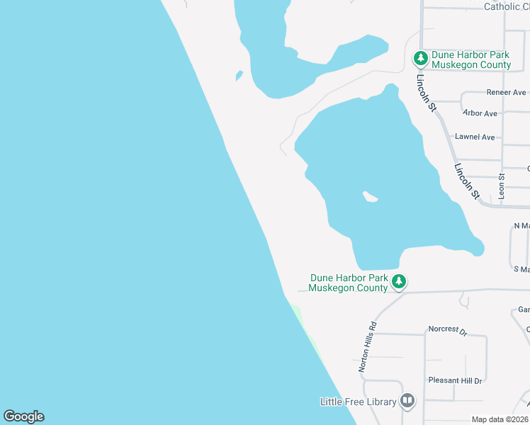 map of restaurants, bars, coffee shops, grocery stores, and more near 3411 Winnetaska Road in Norton Shores