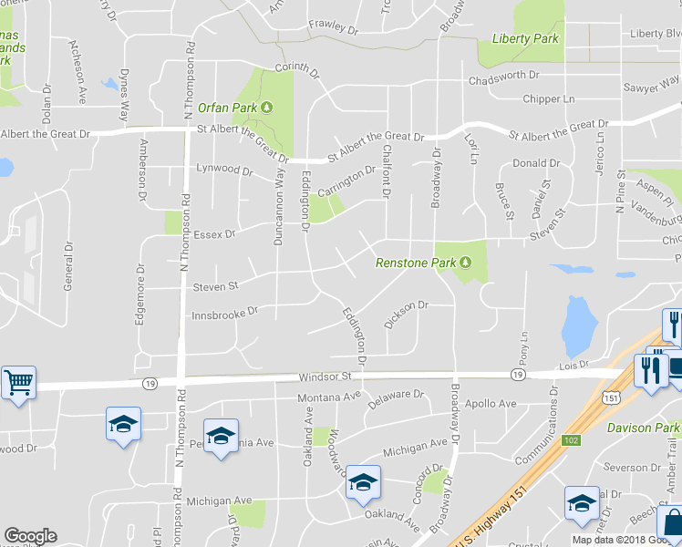 map of restaurants, bars, coffee shops, grocery stores, and more near 1863 Steven Street in Sun Prairie