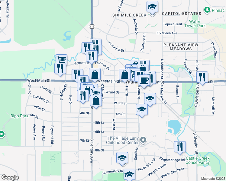 map of restaurants, bars, coffee shops, grocery stores, and more near 157 West Street in Waunakee