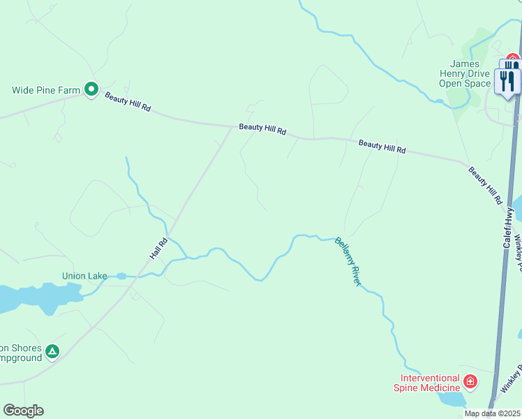 map of restaurants, bars, coffee shops, grocery stores, and more near 48 Serenity Way in Barrington