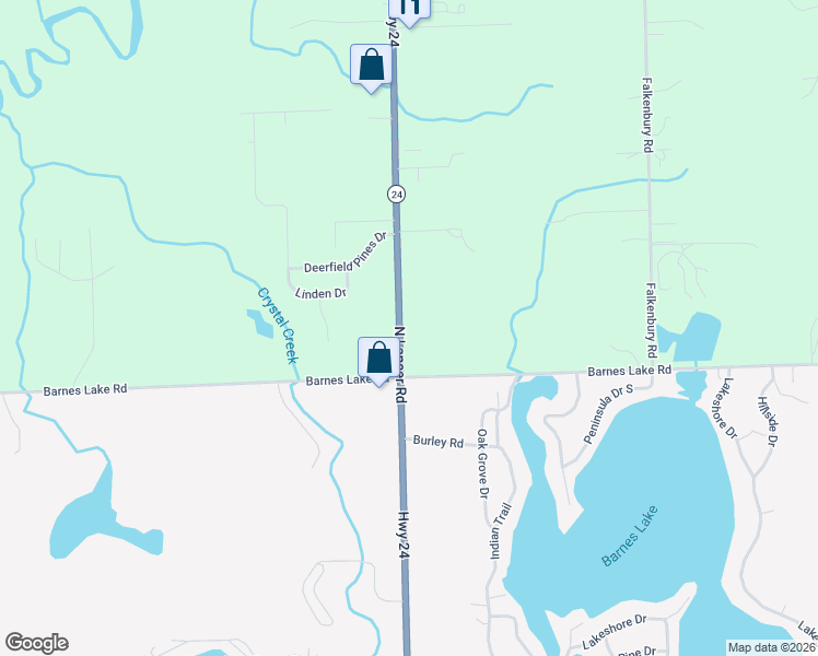 map of restaurants, bars, coffee shops, grocery stores, and more near 5548 North Lapeer Road in North Branch