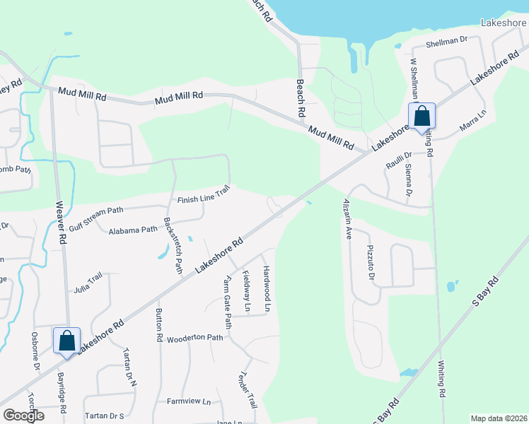 map of restaurants, bars, coffee shops, grocery stores, and more near 6388 Lakeshore Road in Cicero