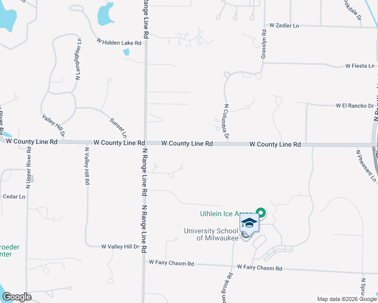 map of restaurants, bars, coffee shops, grocery stores, and more near 2305 West County Line Road in River Hills