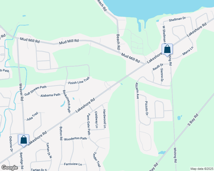 map of restaurants, bars, coffee shops, grocery stores, and more near 6403 Lakeshore Road in Cicero
