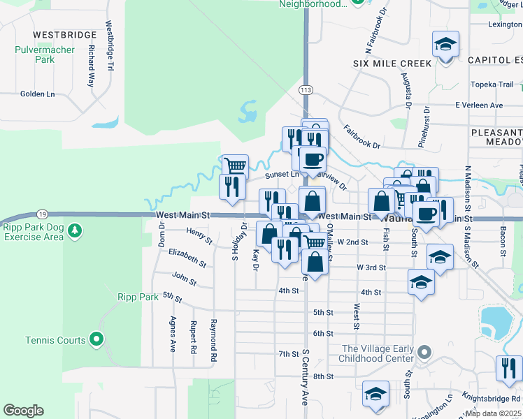 map of restaurants, bars, coffee shops, grocery stores, and more near 606 Reeve Drive in Waunakee