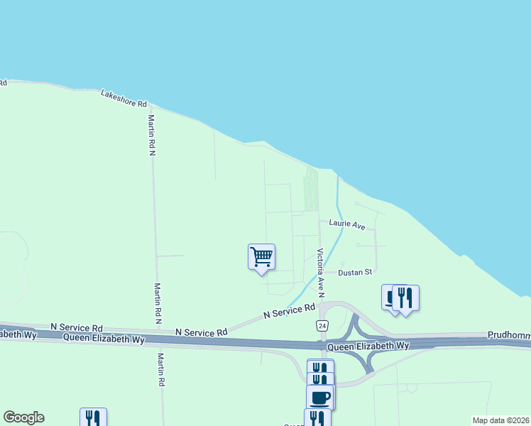 map of restaurants, bars, coffee shops, grocery stores, and more near Vista Avenue in Lincoln